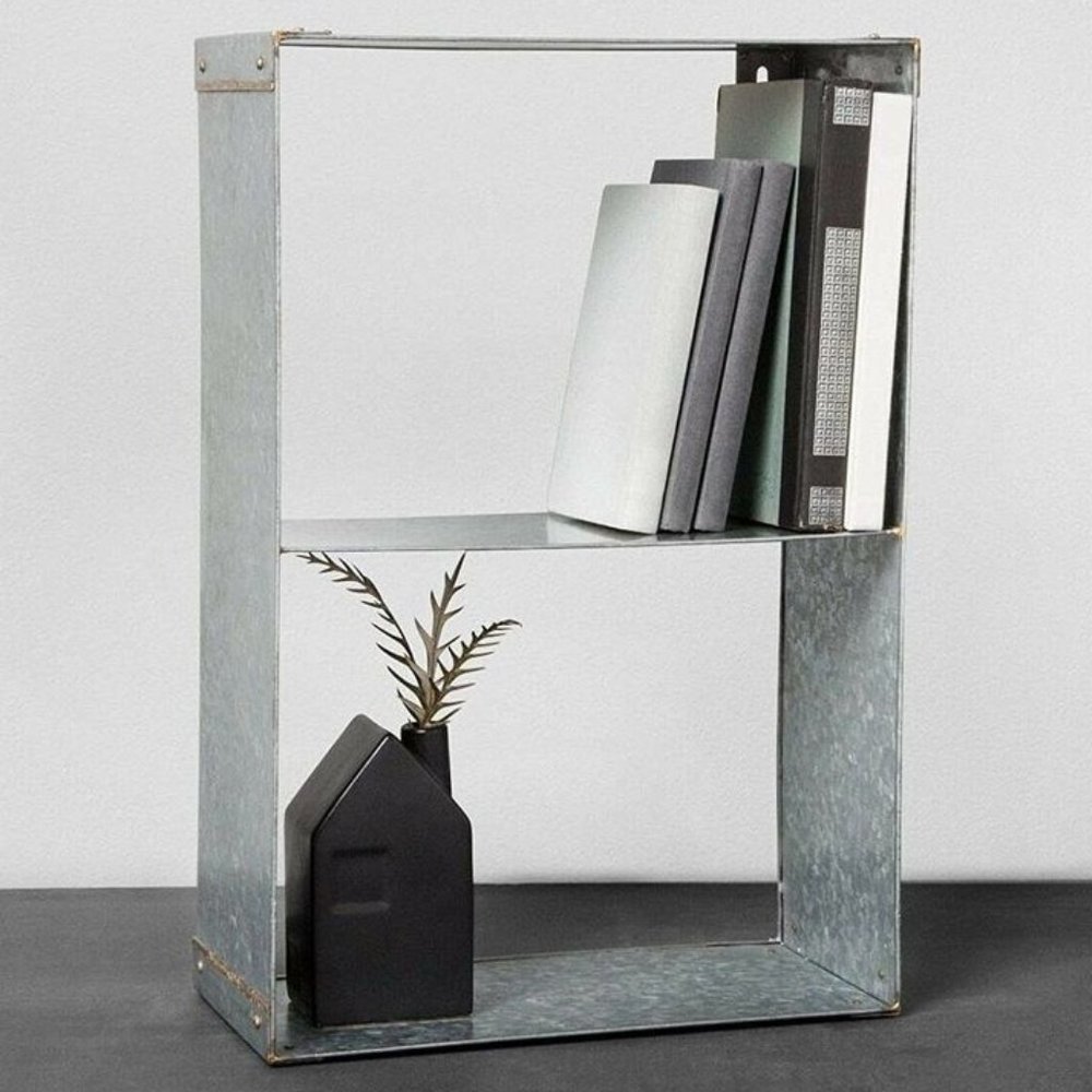 Hearth & Hand Magnolia Galvanized Metal Wall Shelf  18.5" x 12" x 6" Display